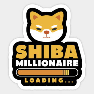 Shiba Millionaire Loading - Crypto Tee Design Sticker